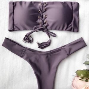 Brand New Full Bikini Set; Strapless Top Bikini